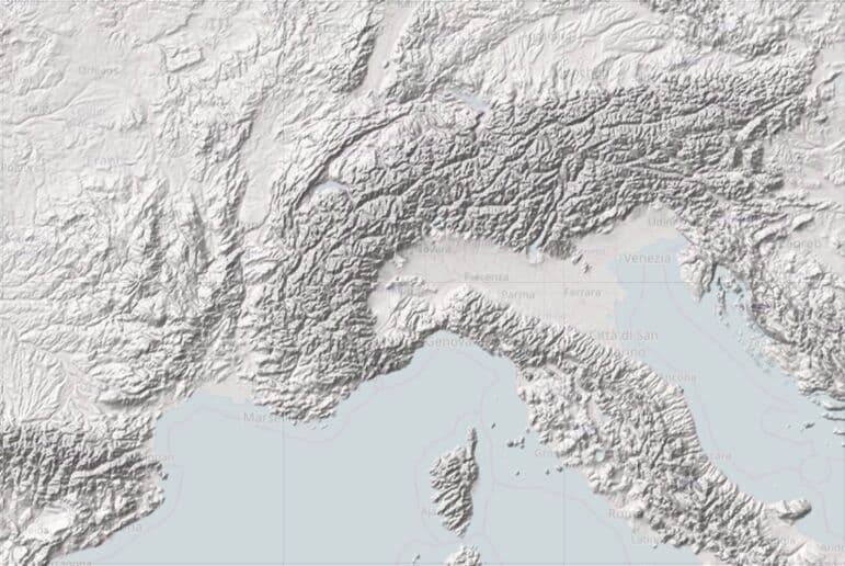 Relief hillshade